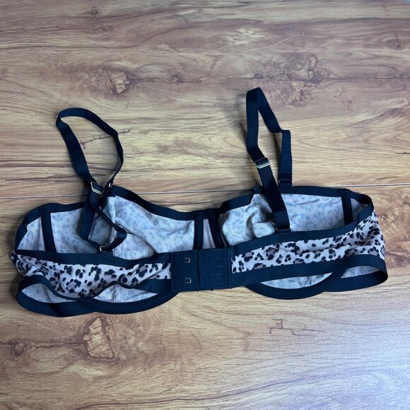CUUP The Balconette Mesh Bra Size 38B Leopard Animal Print Underwire Wired NEW - Picture 5 of 6